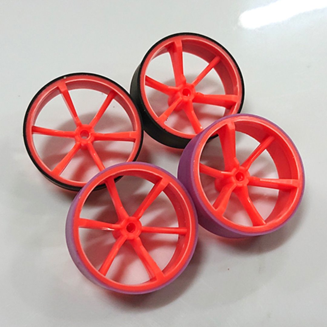 특수사이즈 회경 타이어(5) 25.5mm 휠 오렌지/타이어 블랙,퍼플