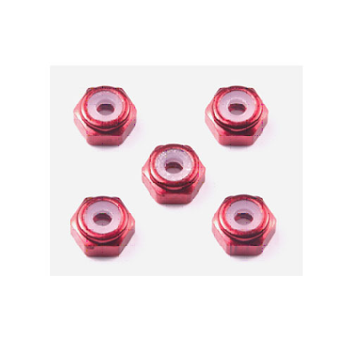 [15493] 2mm Aluminum Lock Nut (Red, 5pcs) 타미야 미니카 부품