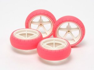 [95460]L N R Wheel Arch Tire F Pink 타미야 미니카 휠 타이어